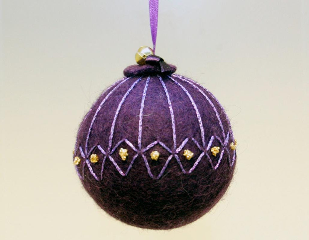 Icelandic Wool Felt Embroidered Christmas Ornament