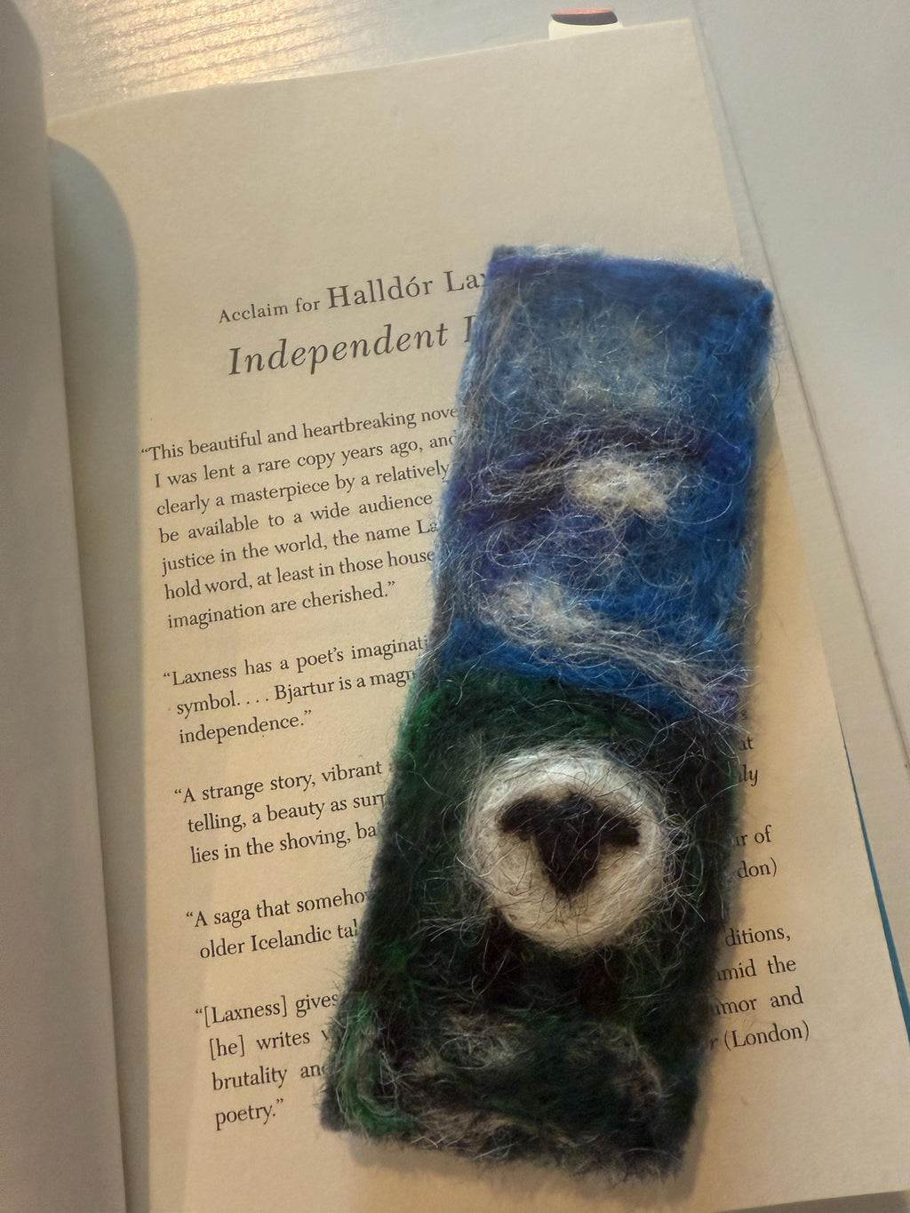 Handmade Icelandic Wool Felt Sheep Bookmark
