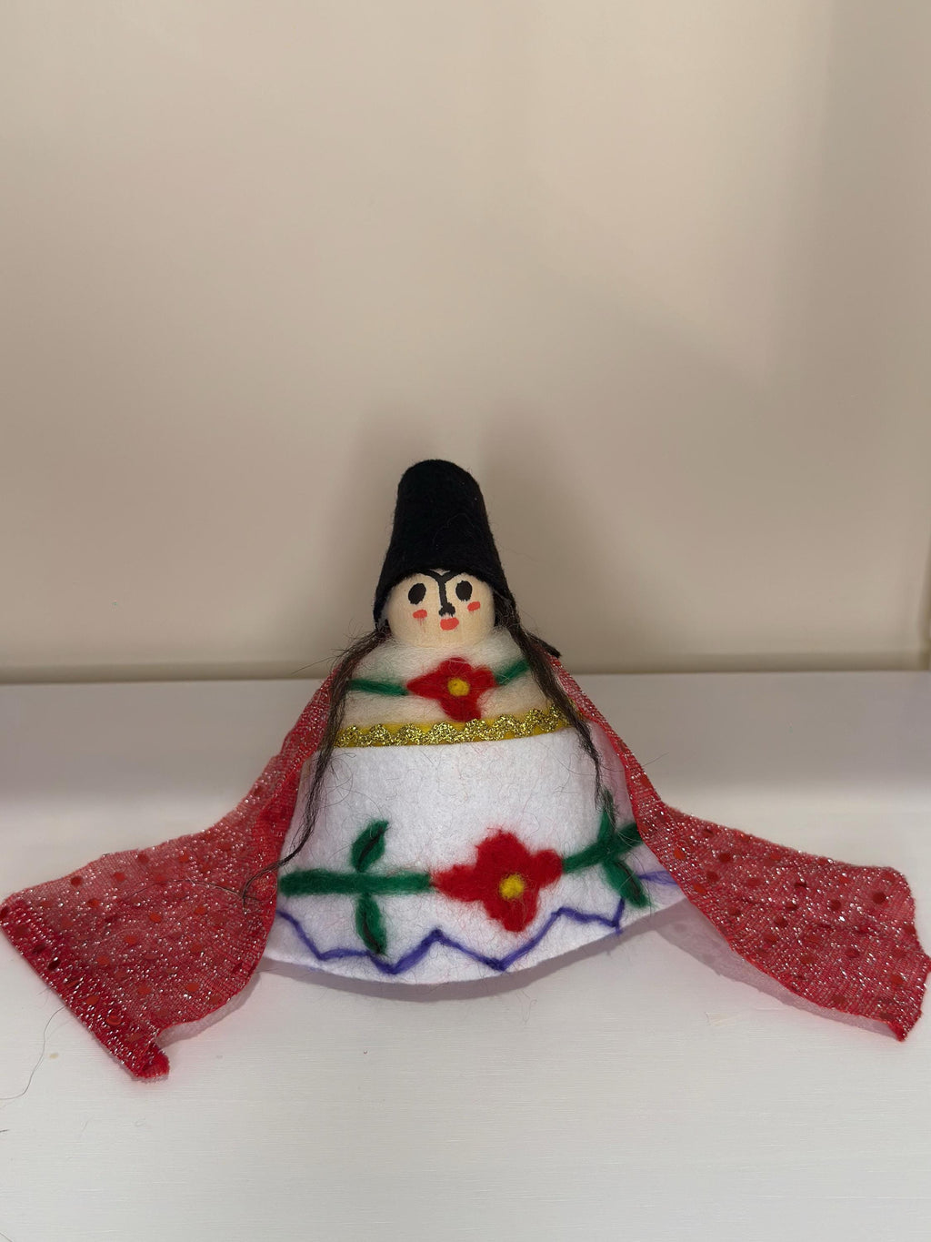 Handmade Needle Felted Traditional Folk Doll Icelandic Wool