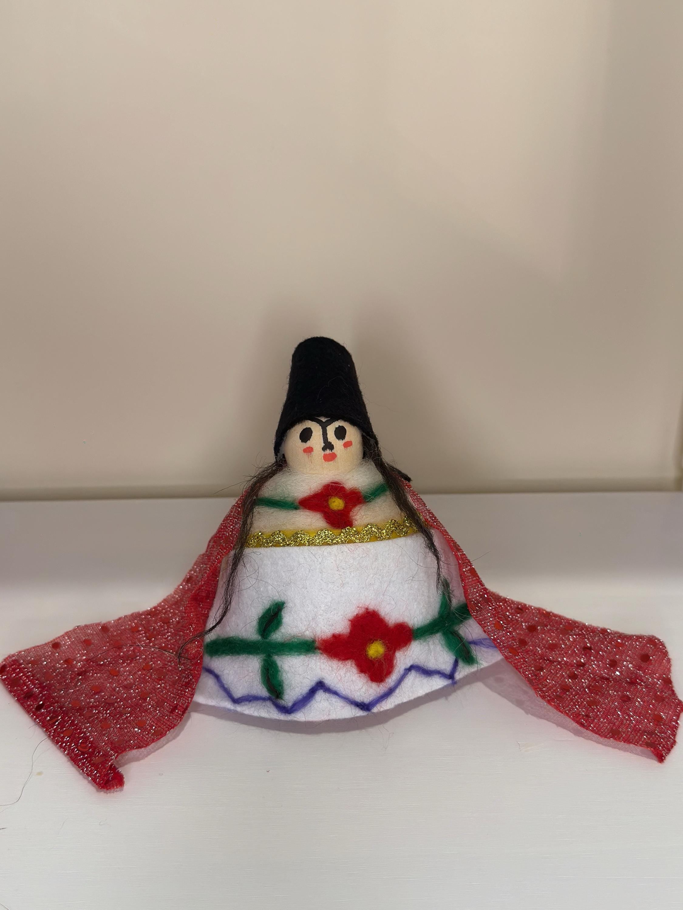 Handmade Needle Felted Traditional Folk Doll Icelandic Wool
