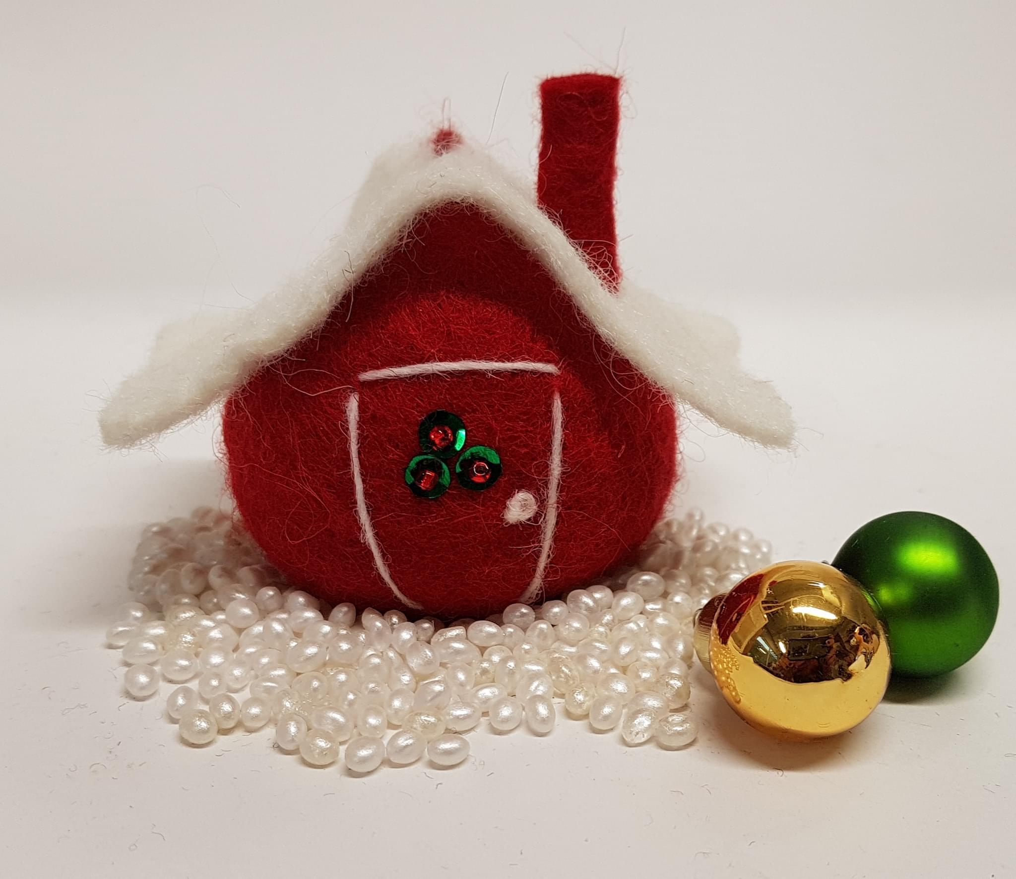 Icelandic Felted Wool Christmas House Handmade Jólahús