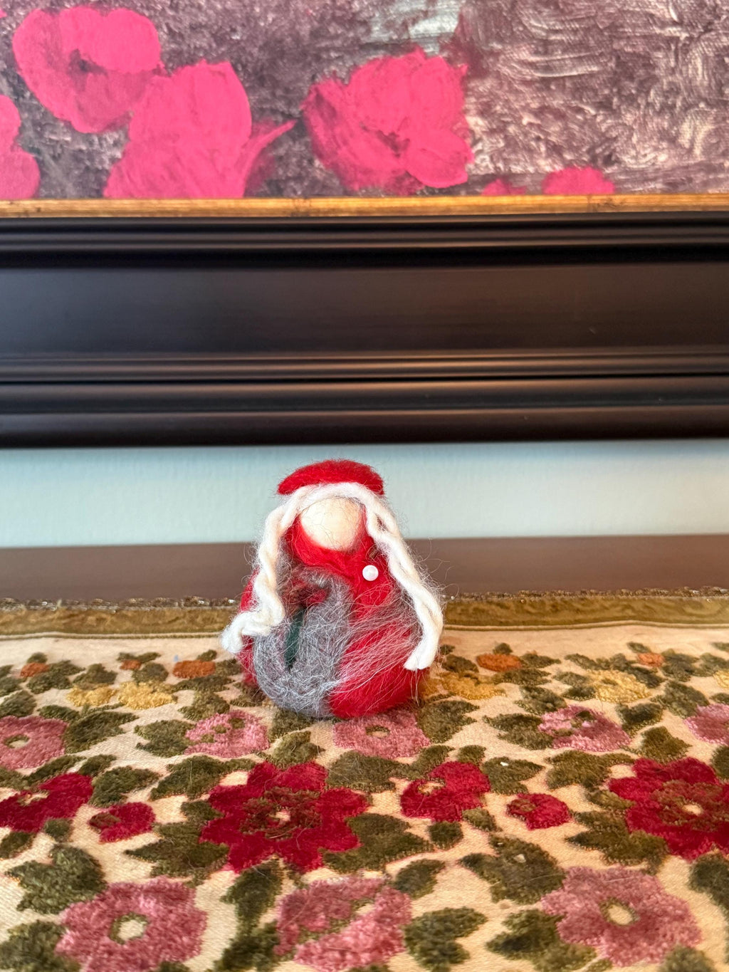 Icelandic Cranberry Goddess Felted Doll