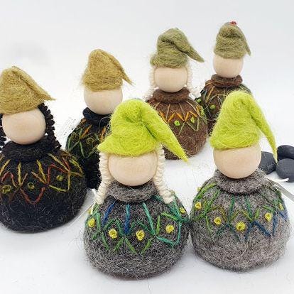 Icelandic Felted Wool Lopapeysa Fólk Handmade