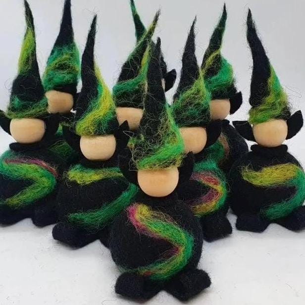 Icelandic Felted Wool Northern Aurora Elf Handmade
