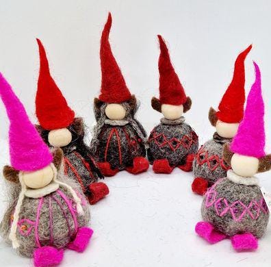 Icelandic Felted Wool Elf Handmade