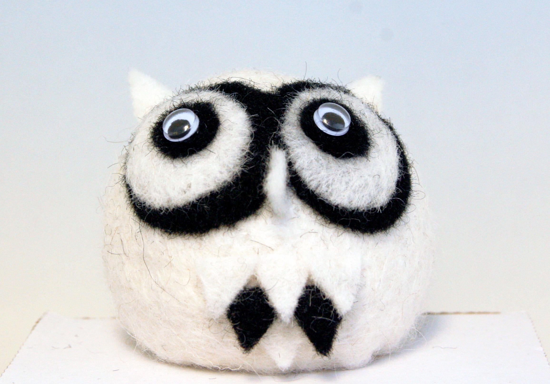 Uglur Icelandic Felted Wool Owl Handmade