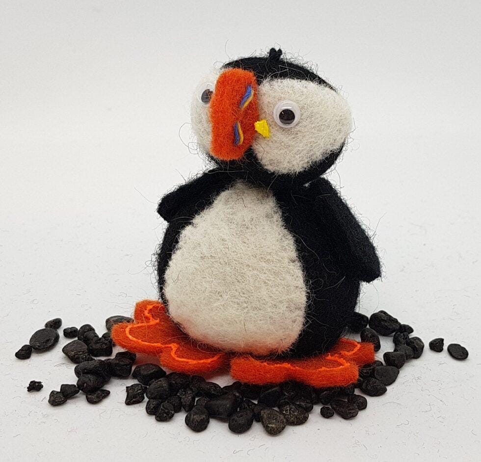 Icelandic Felted Wool Puffin Handmade