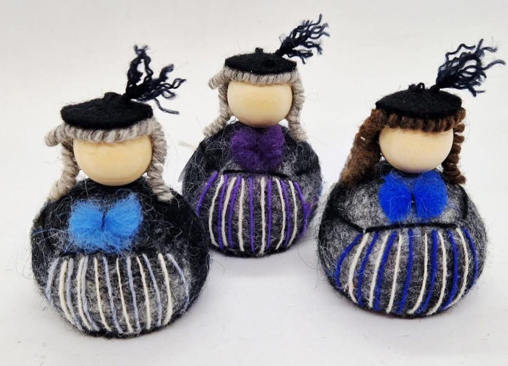 Icelandic Felted Flock Lady Handmade