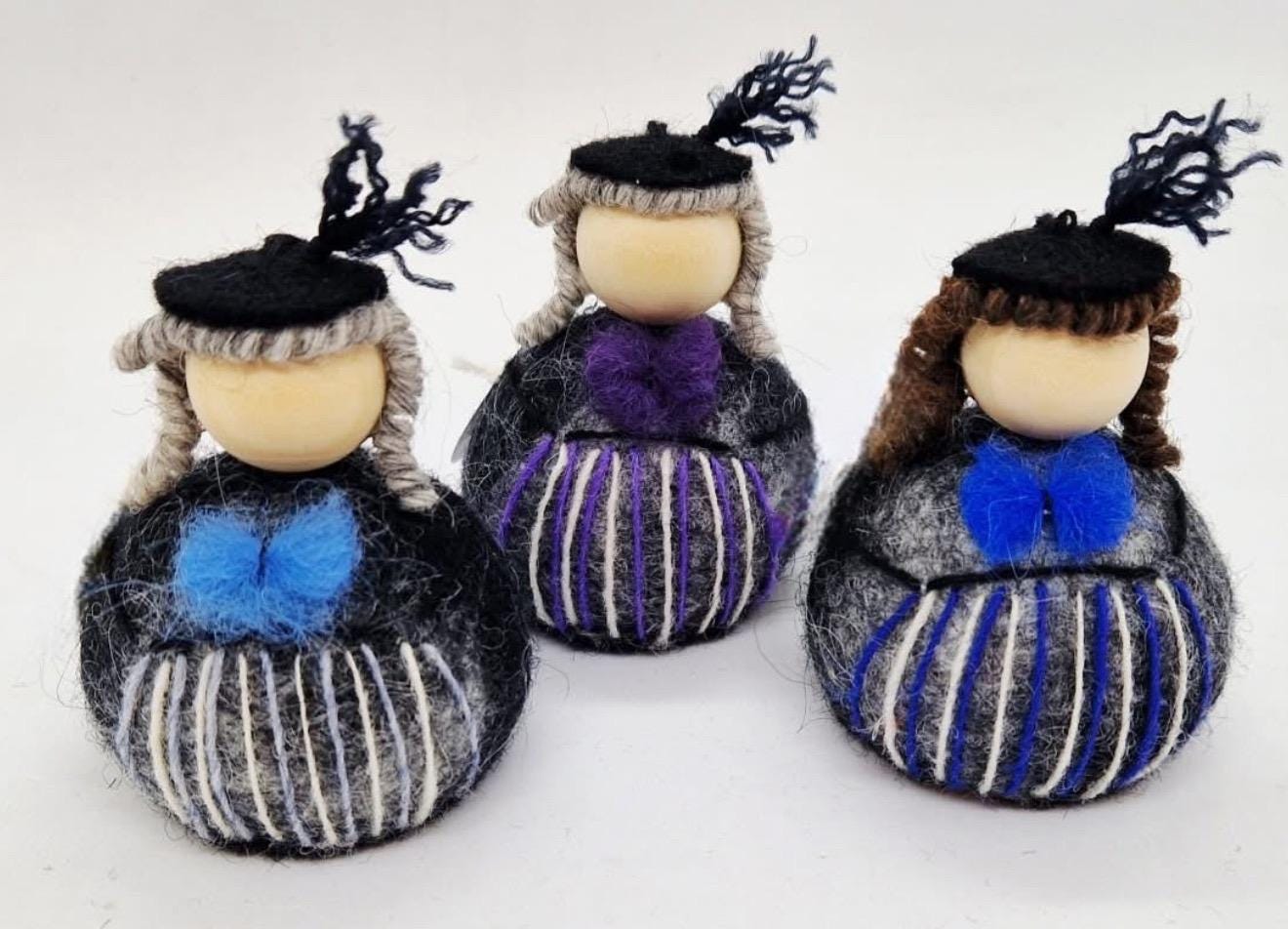 Icelandic Felted Flock Lady Handmade
