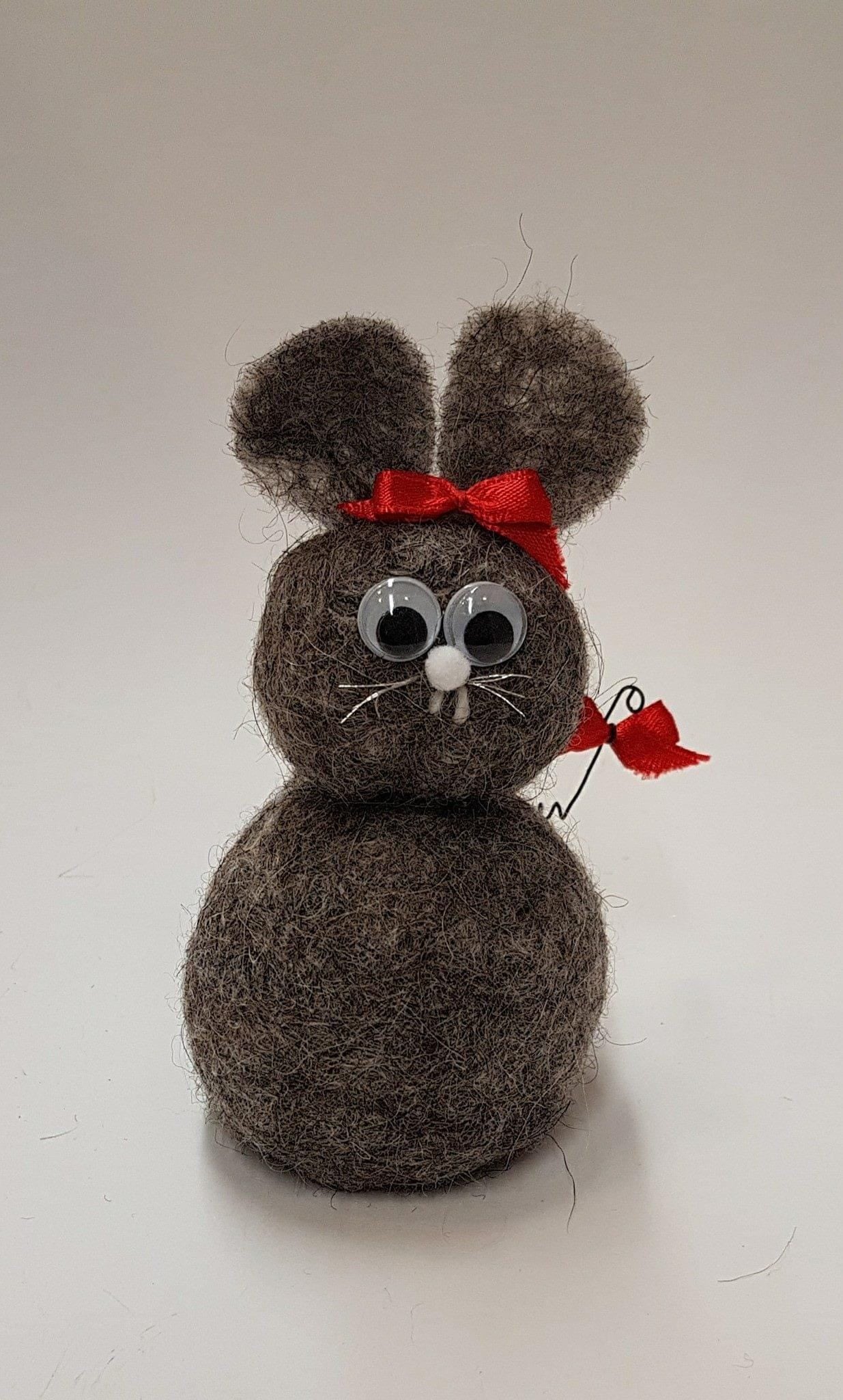 Icelandic Wool Handmade Felted Christmas  Mouse Jólamús