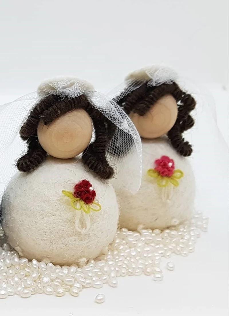 Icelandic Felted Bridal Couple Handmade