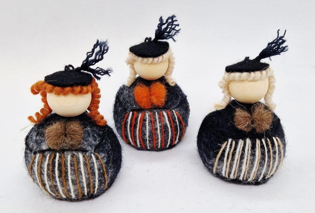 Icelandic Felted Flock Lady Handmade