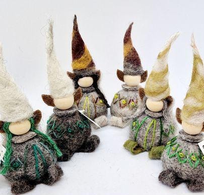Icelandic Felted Wool Elf Handmade