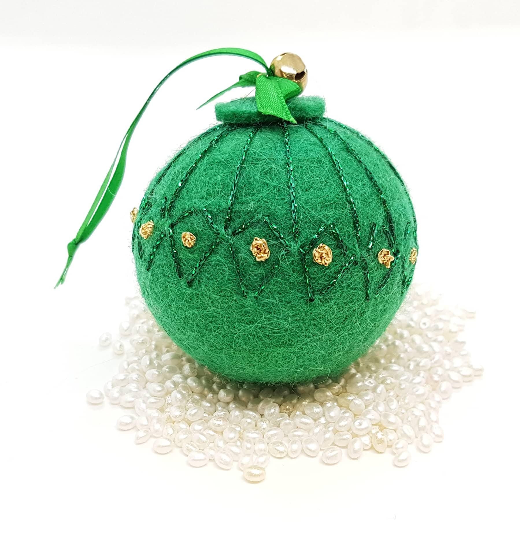Icelandic Wool Felt Embroidered Christmas Ornament