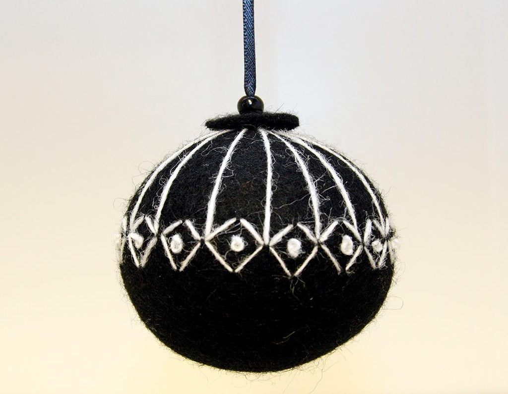 Icelandic Wool Felt Embroidered Christmas Ornament