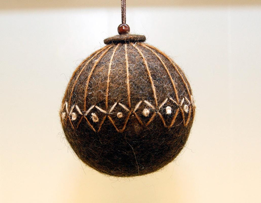 Icelandic Wool Felt Embroidered Christmas Ornament