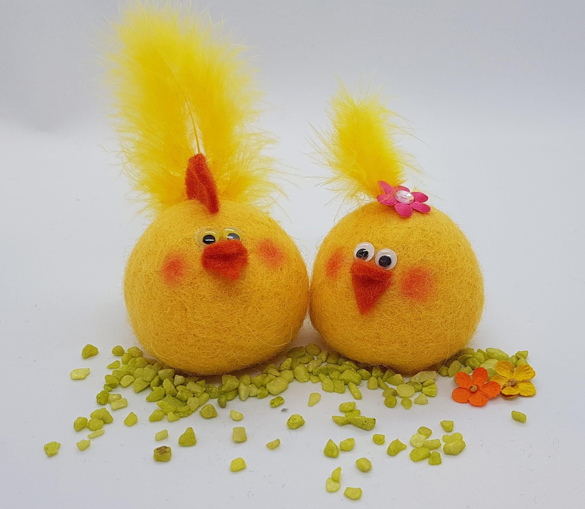 Icelandic Felted Wool Easter Chick Handmade