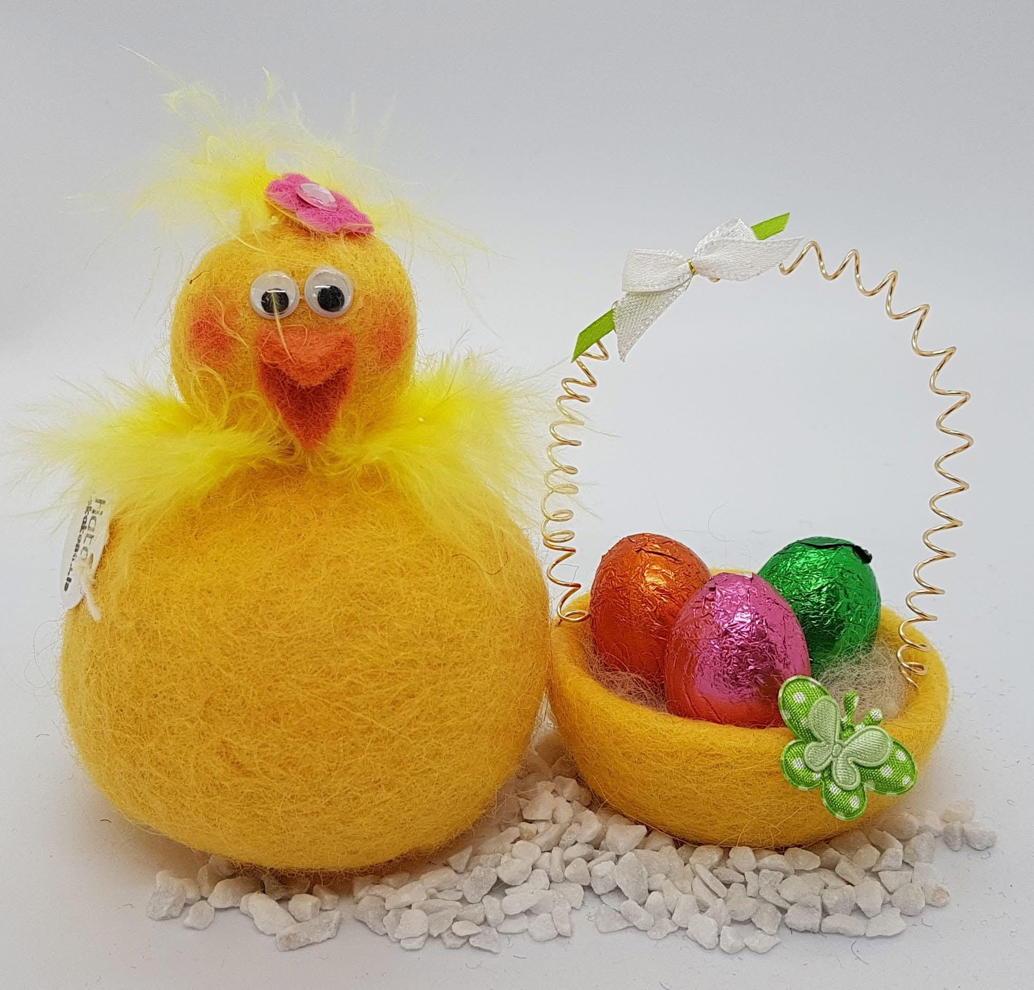 Icelandic Felted Wool Easter Chick Handmade