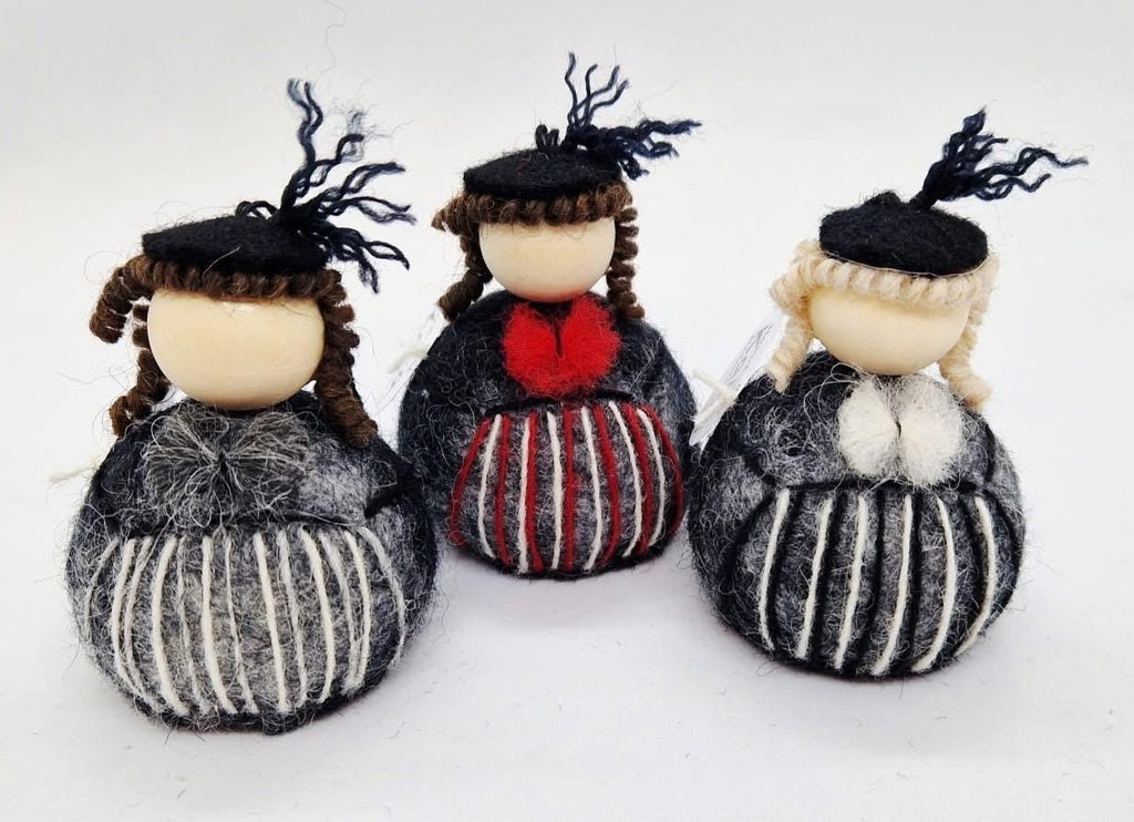 Icelandic Felted Flock Lady Handmade