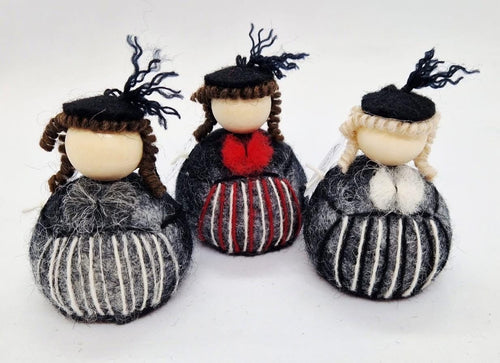 Icelandic Felted Flock Lady Handmade