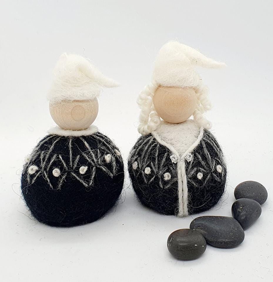 Icelandic Felted Wool Lopapeysa Fólk Handmade