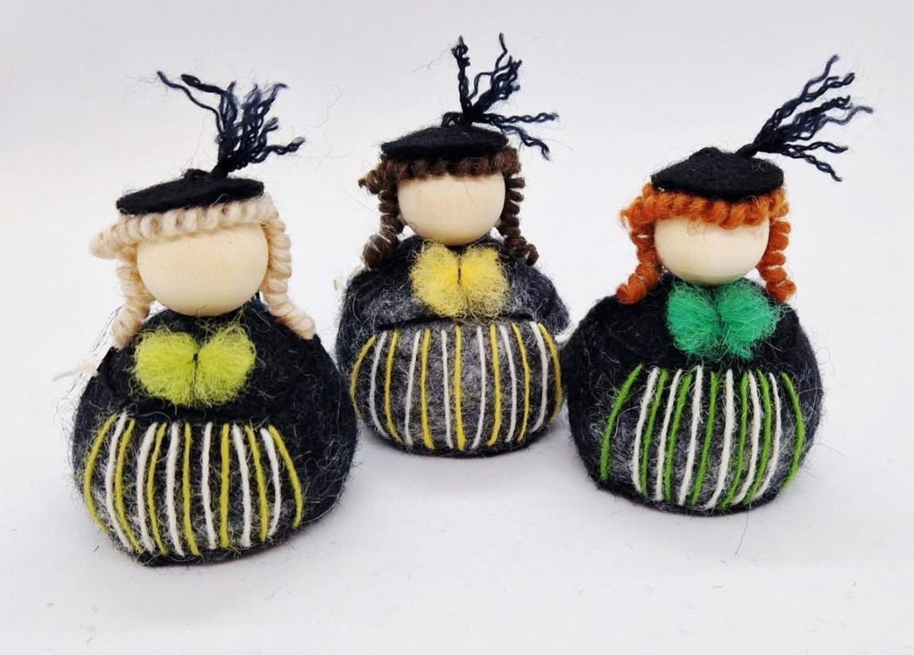 Icelandic Felted Flock Lady Handmade