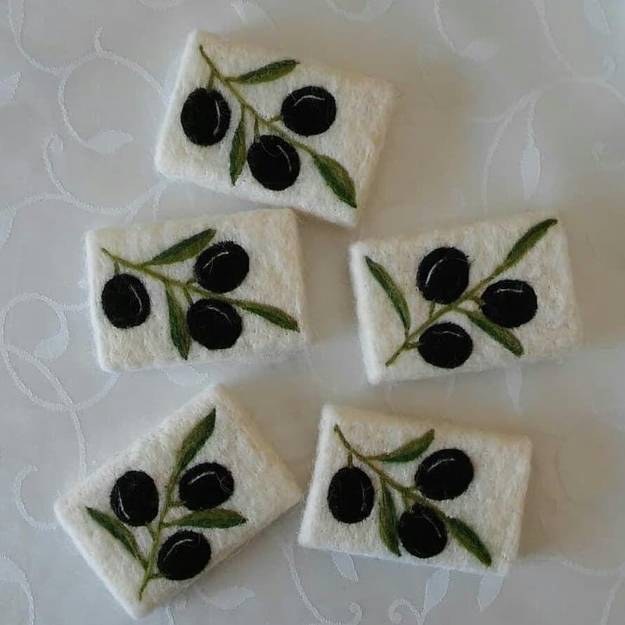 Wild Blueberry Dream Felted Soap / Textile Design