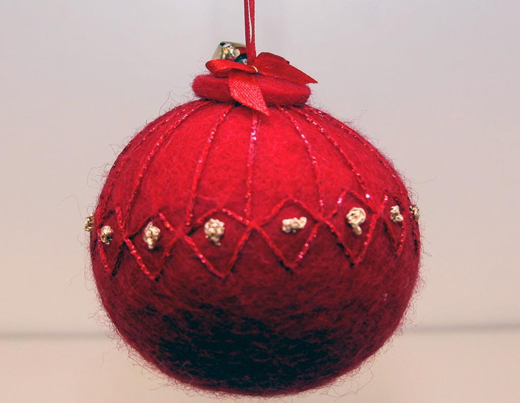 Icelandic Wool Felt Embroidered Christmas Ornament
